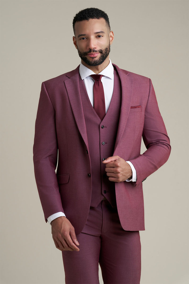 Allure Men Savoy Burgundy Suit Jacket (Separates) 36R Modern