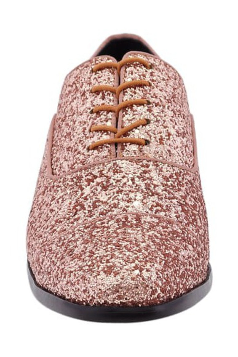 "Lawrence Glitter" Rose Gold Tuxedo Shoes "Lawrence Glitter" Rose Gold Tuxedo Shoes