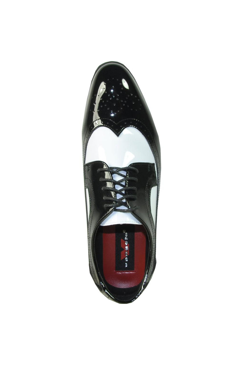 Vangelo Telford Black and White Vangelo Tuxedo Shoes 8 Wide (EE)