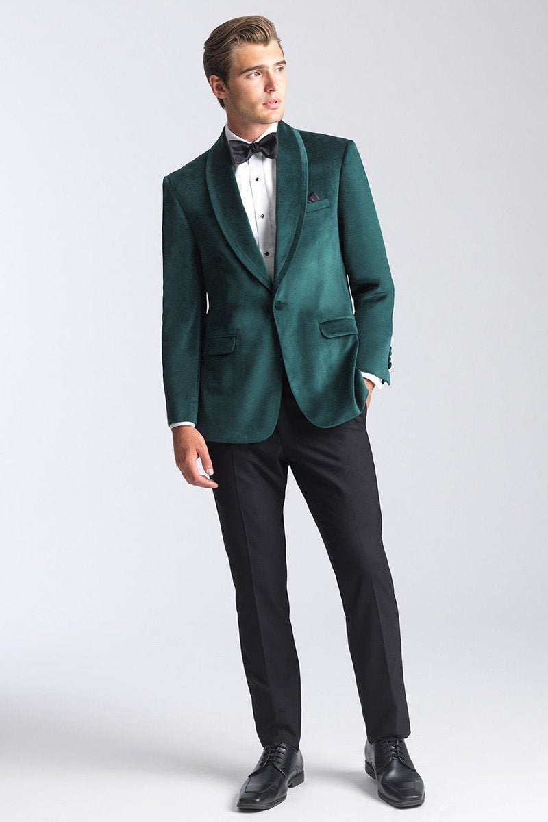 Allure Men Venice Emerald Green Velvet Dinner Jacket (Separates) 44r Ultra Slim