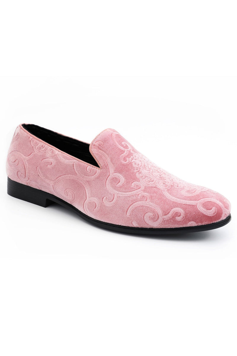 mens hot pink dress shoes Portland Pink Velvet Slip On Shoe