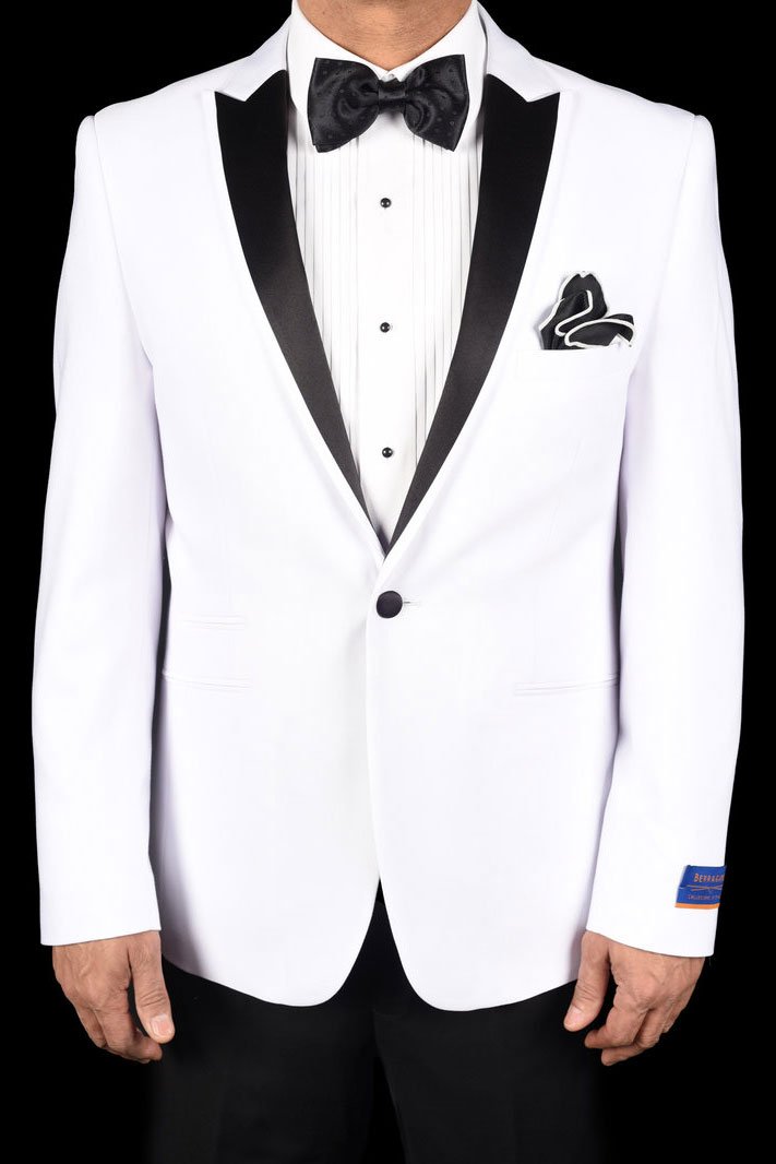 Berragamo "Sienna" White 1-Button Peak Tuxedo