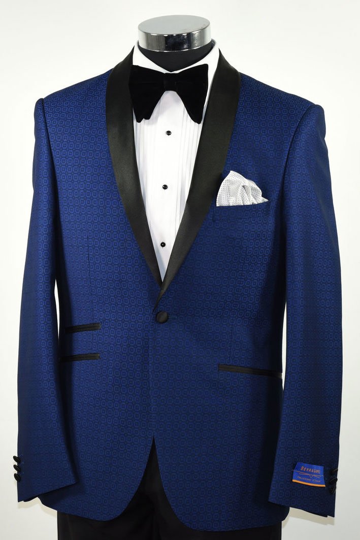 Genova Steel Blue 1-Button Shawl Sky Blue - Light Blue Tuxedo