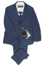 BLACKTIE "Premium" Kids Sapphire Blue 5-Piece Wool Blend Suit