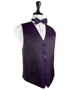 Plum Herringbone Tuxedo Vest