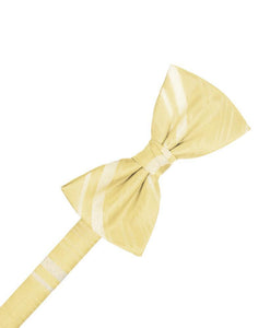 Banana Striped Satin Bow Tie