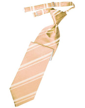 Cardi Pre-Tied Peach Striped Satin Necktie