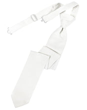 Cardi Pre-Tied White Luxury Satin Skinny Necktie