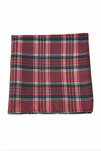 Cardi Red Madison Plaid Pocket Square