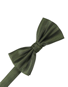 Sage Herringbone Bow Tie