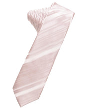 Blush Striped Satin Skinny Necktie
