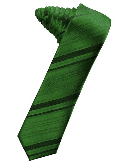 Clover Striped Satin Skinny Necktie