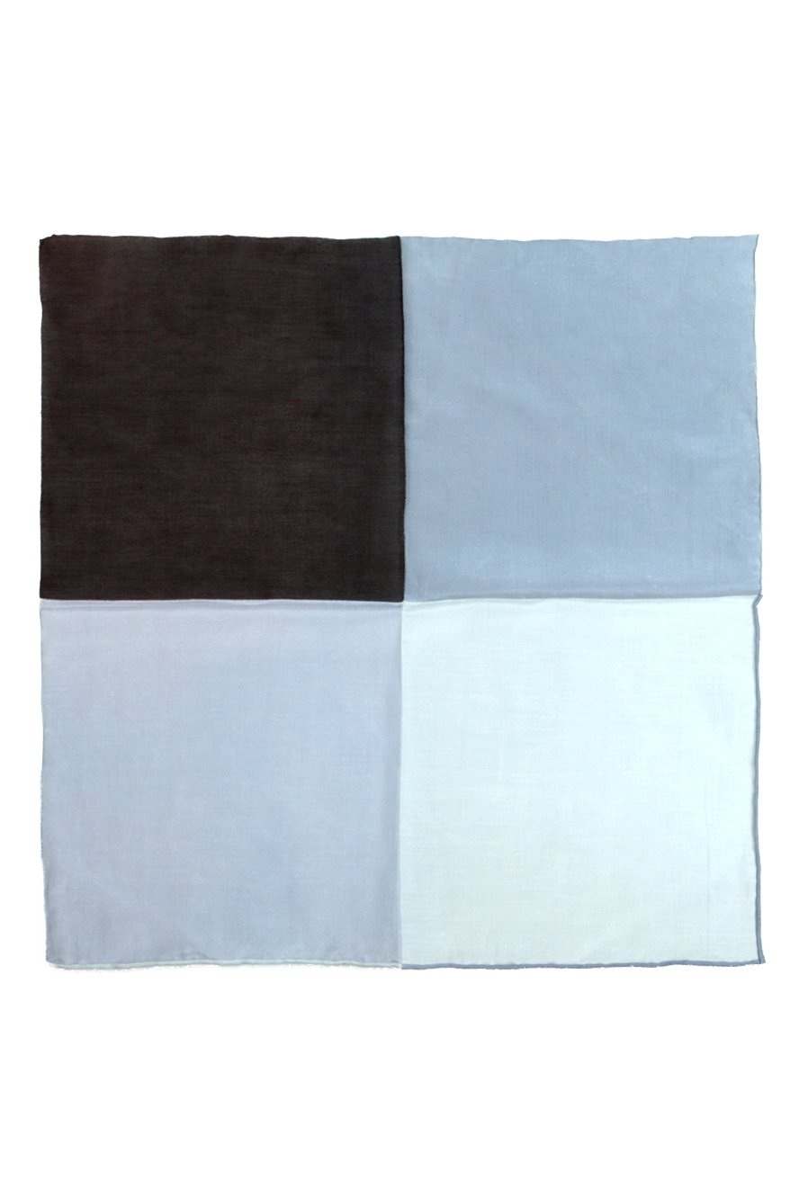Cristoforo Cardi Black Silk & Cotton Blend Quad Pocket Square