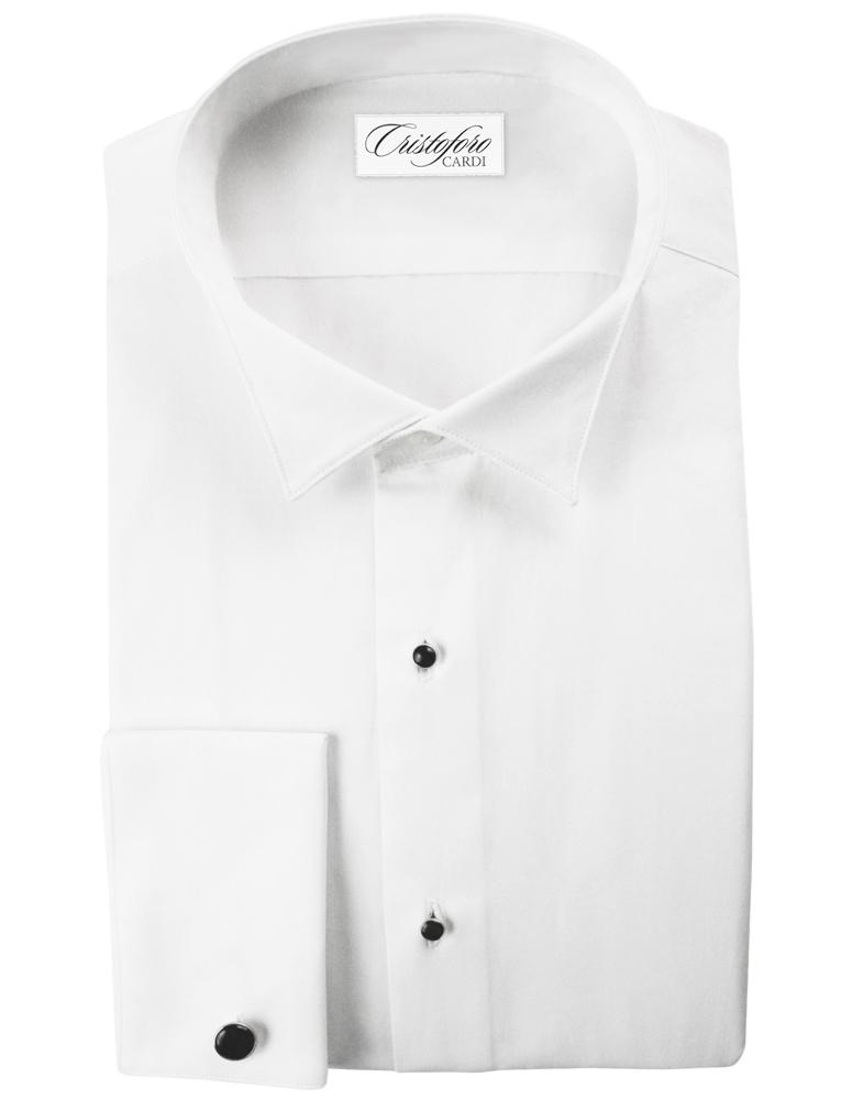 Cristoforo Cardi "Fino" White Wingtip Tuxedo Shirt