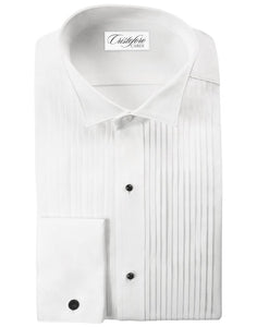 Cristoforo Cardi "Verona" White Pleated Wingtip Tuxedo Shirt
