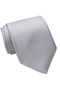 David Donahue Silver Twill Weave Italian Silk Necktie