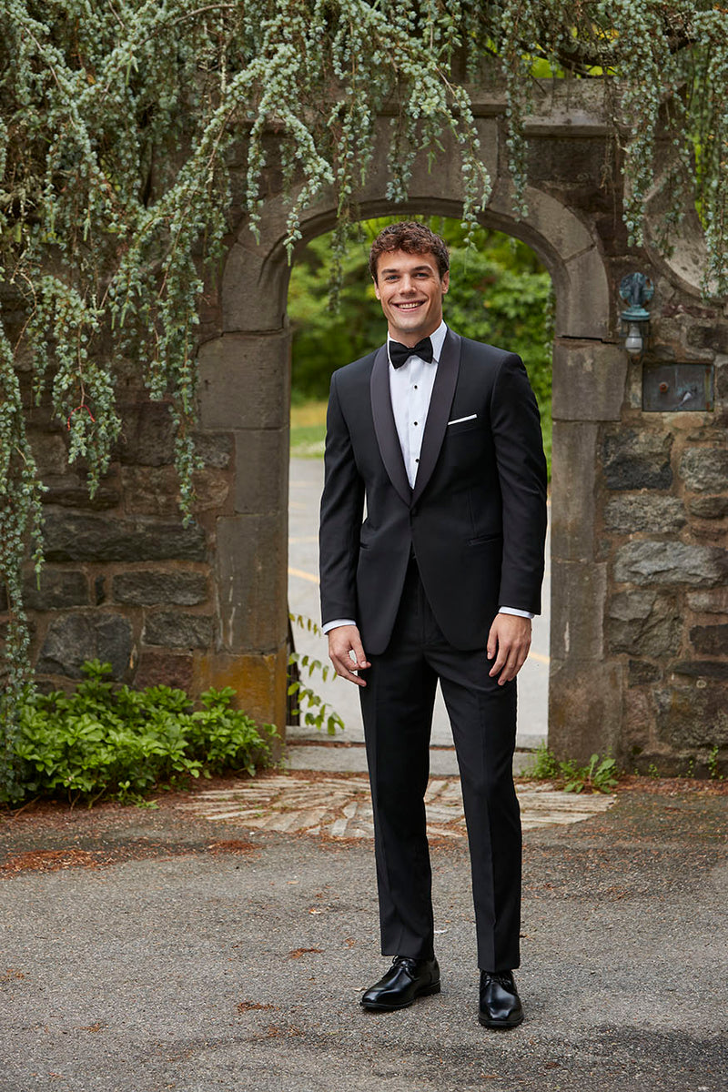 Ike Behar Evening Shawl Black 1-Button Shawl Tuxedo (2-Piece Set) 42S Slim Ike Behar Evening Shawl Black 1-Button Shawl Tuxedo (2-Piece Set) 42S Slim
