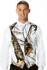 Larr Brio Mossy Oak Winter Tuxedo Vest