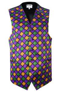 Tux Park Mardi Gras Harlequin Tuxedo Vest