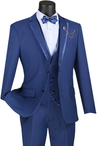 "Syracuse" Blue Vinci 2-Button Notch Tuxedo (3-Piece Set)