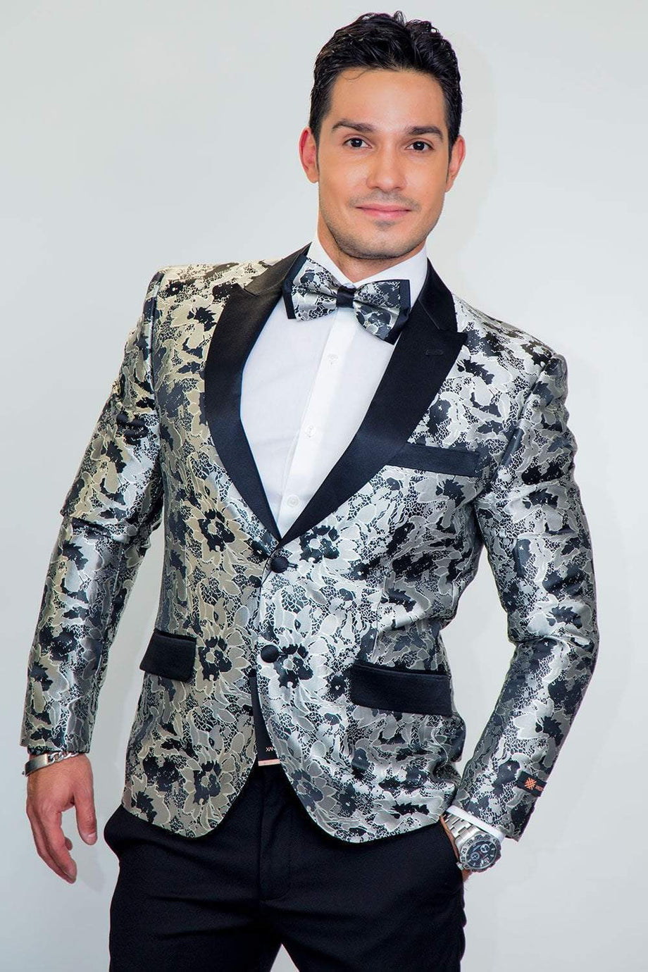 Xander Xiao "Amsterdam" Silver Tuxedo Jacket (Separates)