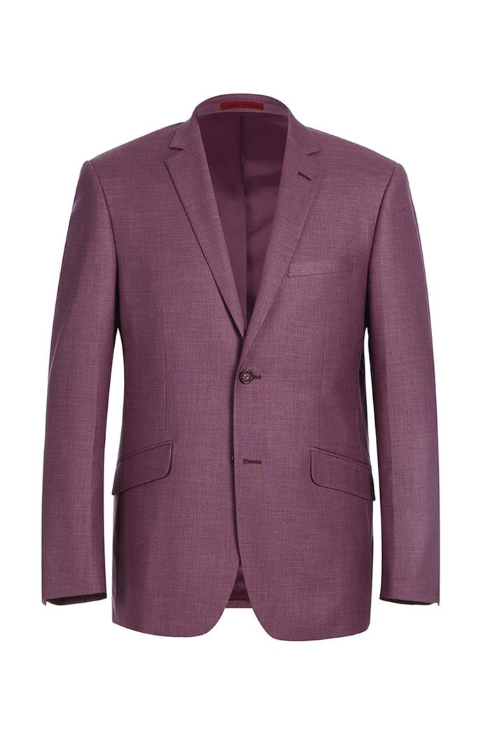 Berry Solid 2-Button Notch Suit (2-Piece Set)
