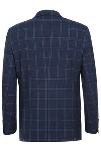 Navy Windowpane 2-Button Notch Suit (2-Piece Set)