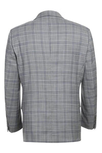 Grey Windowpane 2-Button Notch Suit (2-Piece Set)