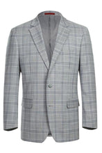 Grey Windowpane 2-Button Notch Suit (2-Piece Set)