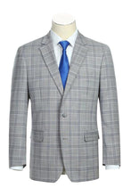 Grey Windowpane 2-Button Notch Suit (2-Piece Set)