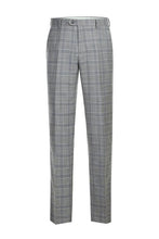 Grey Windowpane 2-Button Notch Suit (2-Piece Set)