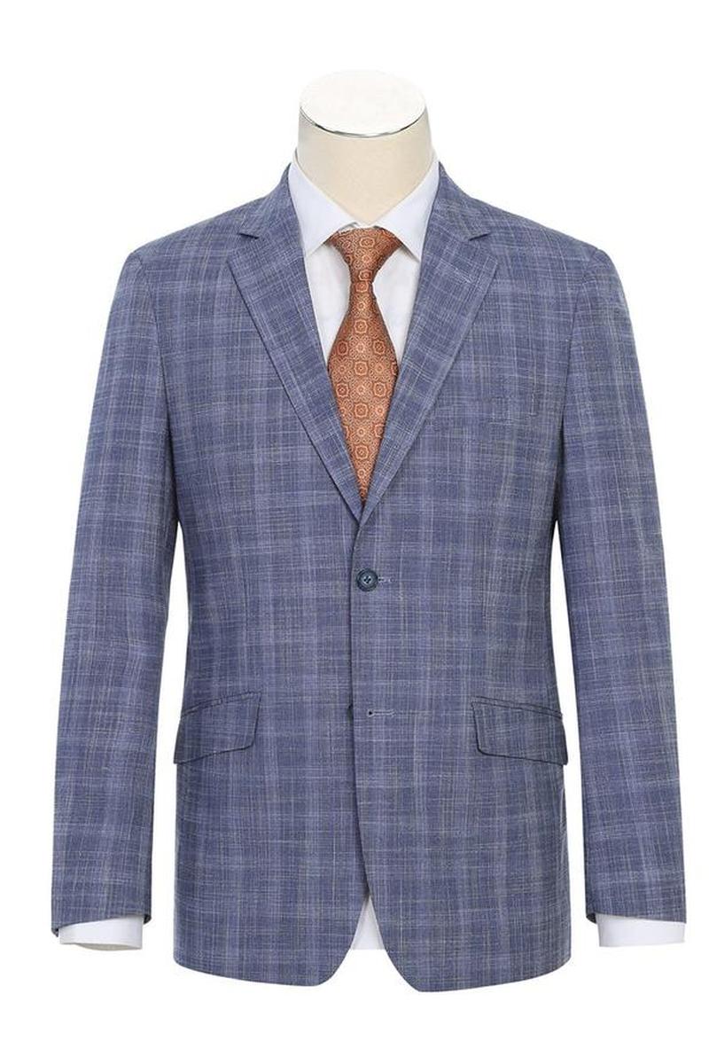 Blue Check 2-Button Notch Suit (2-Piece Set)