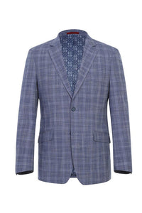 Blue Check 2-Button Notch Suit (2-Piece Set)