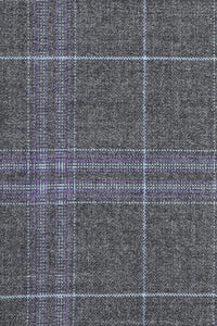 Dimgrey Windowpane 2-Button Notch Suit (2-Piece Set)