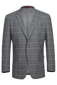 Dimgrey Windowpane 2-Button Notch Suit (2-Piece Set)