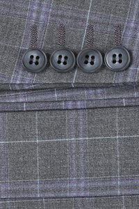 Dimgrey Windowpane 2-Button Notch Suit (2-Piece Set)