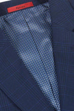 Marine Blue Windowpane 2-Button Notch Suit (2-Piece Set)