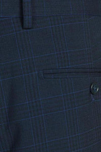 Marine Blue Windowpane 2-Button Notch Suit (2-Piece Set)