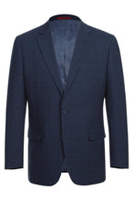 Marine Blue Windowpane 2-Button Notch Suit (2-Piece Set)