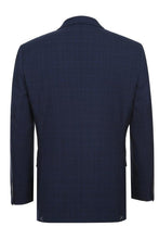 Marine Blue Windowpane 2-Button Notch Suit (2-Piece Set)