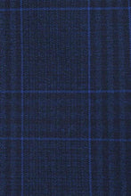 Marine Blue Windowpane 2-Button Notch Suit (2-Piece Set)