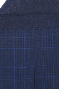 Marine Blue Windowpane 2-Button Notch Suit (2-Piece Set)