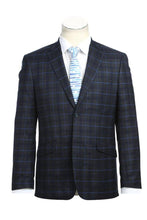 Blue Windowpane 2-Button Notch Suit (2-Piece Set)