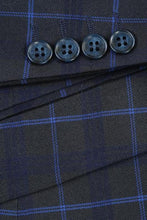 Blue Windowpane 2-Button Notch Suit (2-Piece Set)