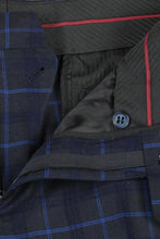 Blue Windowpane 2-Button Notch Suit (2-Piece Set)