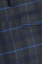 Blue Windowpane 2-Button Notch Suit (2-Piece Set)