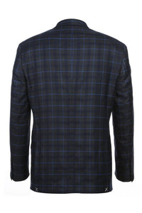 Blue Windowpane 2-Button Notch Suit (2-Piece Set)