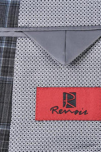 Grey Windowpane 2-Button Notch Suit (2-Piece Set)