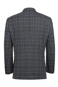 Grey Windowpane 2-Button Notch Suit (2-Piece Set)