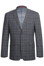 Grey Windowpane 2-Button Notch Suit (2-Piece Set)